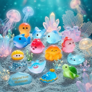 Bestseller: Decorazioni Pastello Stile Mermaidcore, Vivaci Animali Marini in Resina, Collezione Giardino Marino, Artigianato Educativo - Product Image 2