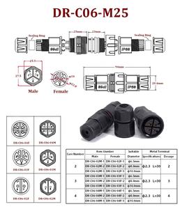 電源信号防水電気オスメスワイヤーコネクターIP68コネクター3ピン - Product Image 5