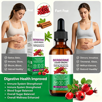 Extrait de berbérine 1500mg en gouttes avec cannelle de Ceylan et melon amer, complément végétalien pour le soutien immunitaire, 60ml