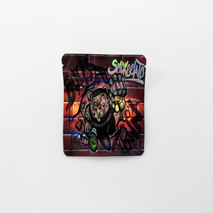 Túi Mylar rỗng 3.5g 1oz, cắt khuôn, khóa kéo chống trẻ em, in hologram laser, số lượng đặt hàng tối thiểu nhỏ, dùng đựng thảo mộc khô, lá rời, tinh dầu thơm - Product Image 4