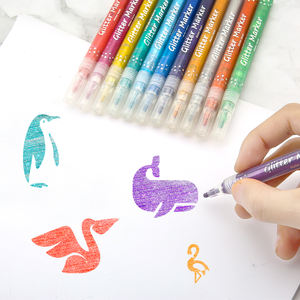 TWOHANDS 12 Colors Glitter Highlighter Marker Set Waterproof Art <strong>Paint</strong> Marker <strong>Pen</strong> for DIY Painting - Product Image 4