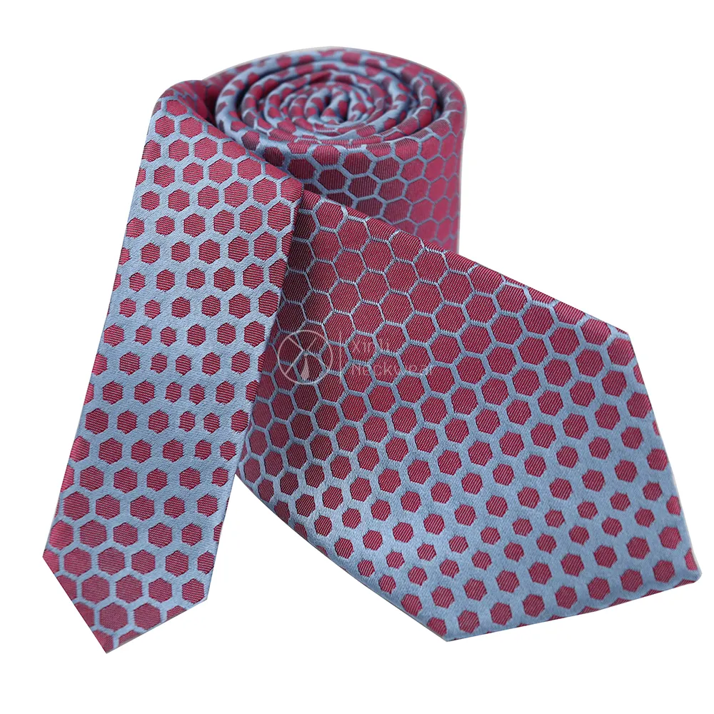 Suit Matching Red Blue Custom Honey Comb Mens Necktie 2023 Designer Woven Jacquard Neck Tie Silk Ties