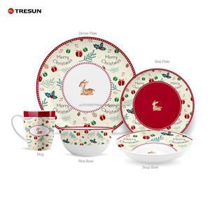 Juego de Vajilla Navideña de Porcelana Ecológica Personalizada OEM Directo de Fábrica, Platos de Cena de 10.5'' - Product Image 2