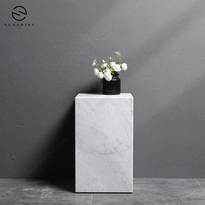 Empty <strong>White</strong> <strong>Marble</strong> <strong>Side</strong> <strong>Table</strong> Jointed Board Rectangular Plinth <strong>Marble</strong> Coffee <strong>Table</strong> - Product Image 6