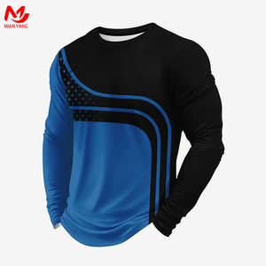 Herren Casual Sports 3D Printed <span class=keywords><strong>Solid</strong></span> Pattern Einfaches Rundhals-Langarm-Oberteil im Worested Fabric Digital Printing - Product Image 2