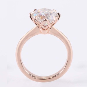 <span class=keywords><strong>Bague</strong></span> en moissanite taille ronde de 8,5 mm 2,5 ct à sertissage à griffes à 8 branches en <span class=keywords><strong>or</strong></span> rose 14 carats pour <span class=keywords><strong>femme</strong></span> - Product Image 5