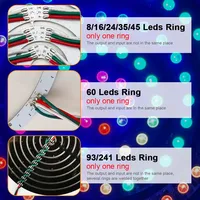 Anneau de pixels RGB WS2812B DC5V, modules LED adressables individuellement, IC WS2812, SMD 5050, matériau ABS, intérieur