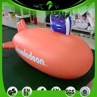 Avion gonflable de décoration de publicité de modèle de dirigeable orange gonflable de logo personnalisé