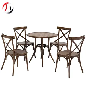 Wedding Dining Chair Unique Design Outdoor Wedding Event Use Rustic Rattan Seat X-back Dining Chair