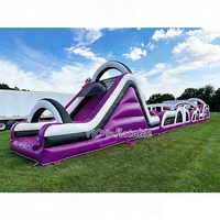 Parcours d'obstacles gonflables géants commerciaux pour adultes avec toboggan pour le team building, en PVC durable
