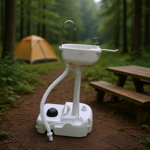 Lavabo portable Chh blanc, pour extérieur, amovible, fonction simple, en plastique, rectangulaire - Product Image 2