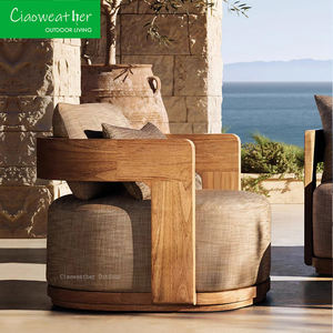 أريكة فناء خشبية فاخرة مقاومة للماء في الهواء الطلق من خشب الساج في الهواء الطلق للحديقة - Product Image 3