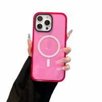 Coque magnétique robuste en acrylique de 2,5 mm d'épaisseur, anti-jaunissement, transparente et rigide pour iPhone 15 16 17 ProMax