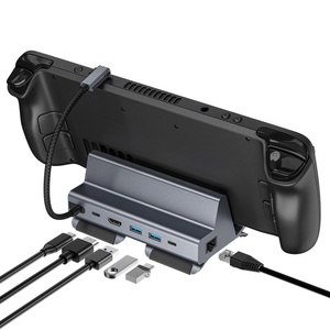 Station d'Accueil <span class=keywords><strong>Steam</strong></span> <span class=keywords><strong>Deck</strong></span>, Hub USB-C 6-en-1 avec HDTV 4K60Hz, Ethernet RJ45*1G, Chargement PD 100W, 1x USB-C*5G, 2x USB 3.0*5G - Product Image 1