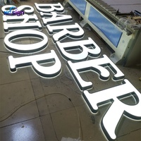 Lettres en métal 3D personnalisées avec éclairage LED rétroéclairé, télécommande pour enseigne de salon de coiffure, devanture de magasin, bureau, maison, mariage