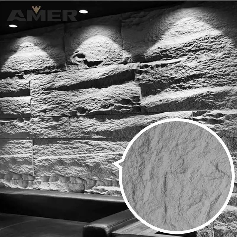 Amer 1200*600mm usine Vente directe d'usine Panneaux muraux décoratifs en pierre Pu Panneaux muraux artificiels en polyuréthane