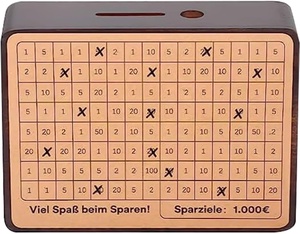 กล่องเงินส่วนบุคคลพร้อมเช็ควันเลขและกระปุกออมสินพร้อมเป้าหมายการประหยัด - Product Image 1