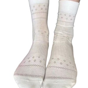 Women Slouch <b>Socks</b> Mid-Calf Breathable Cotton Gray White Blue Pink Black Solid Color Sweat Absorbing Odor Resistant Youth Style - Product Image 4