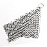 OUMI Commercio All'ingrosso In Acciaio Inox Cotta di Maglia Scrubber Cleaner Pentole In Ghisa Padelle di Metallo Catena Scrubber