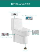 Composter une seule pièce, fermeture douce, chasse d'eau, réservoir bas, placard, toilettes