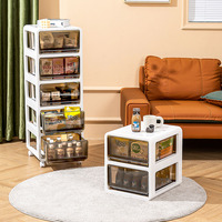 Boîte de rangement de Snack tiroir casier salon ménage jouets vêtements finition armoire de rangement boîte transparente en plastique
