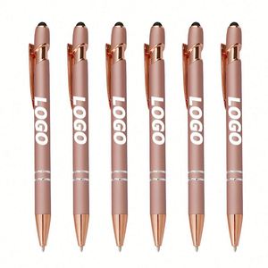Custom 2-in-1 Stylus & Retractable Ballpoint <b>Pen</b> for Touch Screens, Metal Barrel, 1.0mm Black Ink, Ideal Gift - Product Image 1