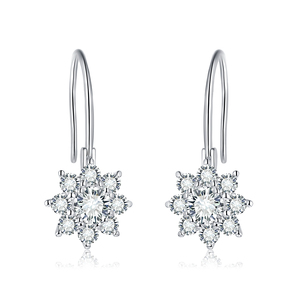 Pendientes y Colgante de Girasol de Plata Pura con Rodio y Silicio de 0.5ct Certificados por All Fashion, Joyería Larga Colgante - Product Image 1