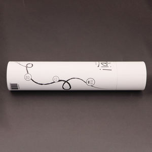 Tubo postal de embalaje de producto de papel de cartón blanco laminado mate personalizado con tapa - Product Image 3