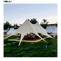 Grande Tente Glamping en Forme d'Étoile Imperméable pour Hôtels, Campings, Pique-niques et Événements de Restauration en Plein Air