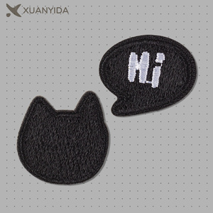 Hàn Quốc Vui Dễ Thương Phim Hoạt Hình Nhỏ Màu Đen Mèo Con Mèo Thiết Kế Thêu Sắt Trên Tùy Chỉnh Các Bản Vá Lỗi Cho Trẻ Em Mặc - Product Image 5