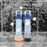Pompe à pénis électrique à aspiration sous vide, masturbateurs masculins, agrandissement du pénis, 4 modes d'entraînement, 3 vibromasseurs à aspiration, 2 étuis en silicone, 100% silicone