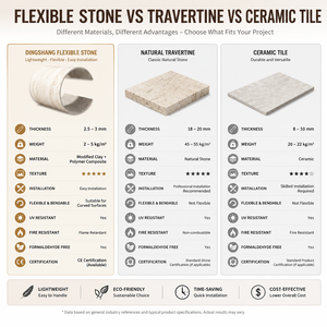 Pannello in Pietra Artificiale Leggera Mcm, Pannello Flessibile in Travertino 600*1200mm, Piastrella per <span class=keywords><strong>Pareti</strong></span> Interne ed Esterne - Product Image 4