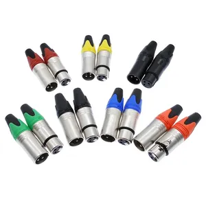 xlr connector audio plug microphone plug 3pin speaker connector male & female colour mic connector