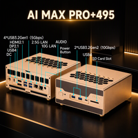 Mini PC AMD Ryzen AI Max Plus PRO 495, 192 Go LPDDR5x, 4x M2 NVMe SSD, WiFi 7, double LAN 10G, 2500M USB4, ordinateur de bureau 8K