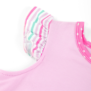 Großhandel Boutique Maßgeschneiderte Baby-Strampler Ärmellos mit Rüschen Kinderkleidung Kleinkind Mädchen Strampler mit Rüschenboden - Product Image 3