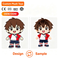 Peluche Garçon Joyeux et Mignon, Logo Personnalisé, Marque OEM, Fourniture en Gros, Cadeau Promotionnel pour Enfants, Coton Certifié CE, PP