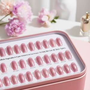 Uñas artificiales, 6 tipos incluidos en el estuche, producto para el cuidado de las uñas en color oro rosa, para el cuidado diario de la piel, para todo tipo de piel - Product Image 3