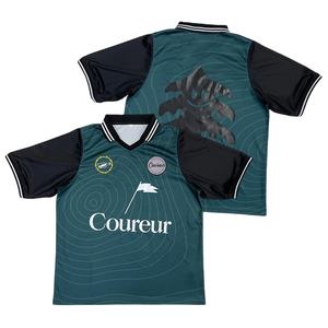 2025 New Xb Classic Fußball T-Shirts Benutzer definierte Team Club Stickerei Logo Gelb Design Rippe V-Ausschnitt Fußball trikot - Product Image 1