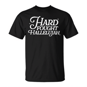 Camiseta Religiosa con Versículo Bíblico Cristiano Retro Hard Fought Hallelujah - Product Image 2