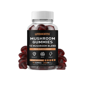 Lifeworth Complex Mushroom Gummies 10-Blend <strong>Brain</strong> Booster Immune Support Energy <strong>Supplement</strong> Lion's Mane Shiitake Customizable for - Product Image 1