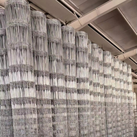 Clôture de ferme pour bétail galvanisée et traitée thermiquement |   Clôture en treillis métallique à charnières pour la sécurité du bétail, des moutons et des cerfs, pour pâturages et champs