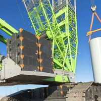 Grue sur chenilles d'occasion Zoomlion QUY800-1 800 tonnes, modèle 2020, Superlift 159m+7m, flèche pour énergie éolienne, levage lourd