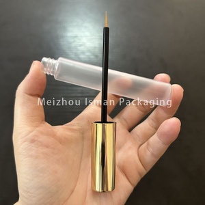 ISMAN Hot 12ml Contenant pour eye-liner rond transparent givré doré métallique, tubes pour cils en plastique pour cosmétiques - Product Image 6