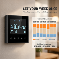 HY03WE-4-wifi Tuya akıllı wifi kontrol dijital LCD oda termostatı ses kontrolü ve destek çoklu dil