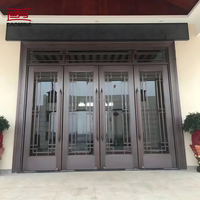 Porte double vitrée en aluminium insonorisée à ouverture latérale, finition moderne, coupe-vent et étanche, pour murs extérieurs d'hôtel