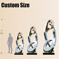 RELONG 316 Polished Stainless Steel Modern Abstract Sculpture Art Design Customized for Outdoor Hotel Landscaping Decoration