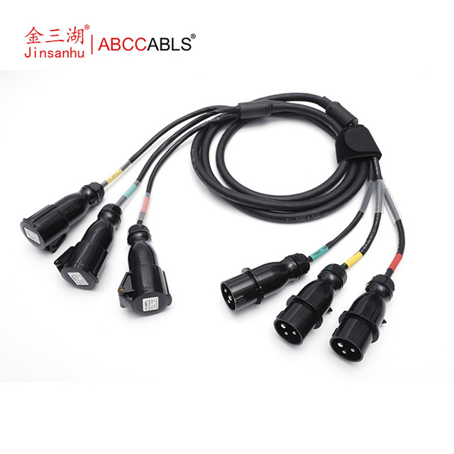 ABCCABLS 3 in 3 Out CEE 16A 3-Pin Splitter Cable, Three-Phase Stage Power Branch Cord for Stage Lighting Distribution