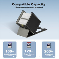 Boîte de rangement portable en cuir PU pour cartes TCG JUZI, avec fenêtre de visualisation frontale pour le commandant, vente en gros