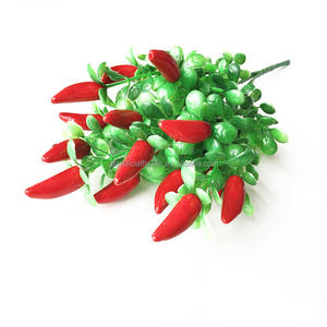 Bouquet de poivron rouge <span class=keywords><strong>en</strong></span> plastique plantes artificielles Simulation poivrons légumes Corsage placé Fruits maison jardin décoration Chili - Product Image 2
