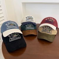 Casquette de baseball en jean côtelé brodé sur mesure, délavée, style vintage, non structurée, 6 panneaux, casquette de papa rétro, casquette de sport anti-UV pour hommes et femmes